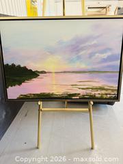 MaxSold Auction: Original Acrylic Landscape Seascape on Canvas, Framed, Large - Toronto (Ontario, Canada) SELLER MANAGED Downsizing Online Auction - Todd Baylis Boulevard (STORAGE)