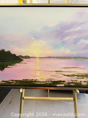 MaxSold Auction: Original Acrylic Landscape Seascape on Canvas, Framed, Large - Toronto (Ontario, Canada) SELLER MANAGED Downsizing Online Auction - Todd Baylis Boulevard (STORAGE)
