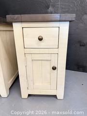 MaxSold Auction: Pair of Rustic Farmhouse Solid Wood Nightstands with Drawers - Toronto (Ontario, Canada) SELLER MANAGED Downsizing Online Auction - Todd Baylis Boulevard (STORAGE)