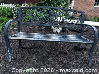 MaxSold Auction: Metal Garden Bench. (1 of 2) - Bel Air (Maryland, USA) SELLER MANAGED Estate Sale Online Auction -  Lundy Lane
