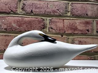 MaxSold Auction: Miniature Swan Decoy by Capt Bob Jobes of Havre de Grace MD (c 2008) - Bel Air (Maryland, USA) SELLER MANAGED Estate Sale Online Auction -  Lundy Lane