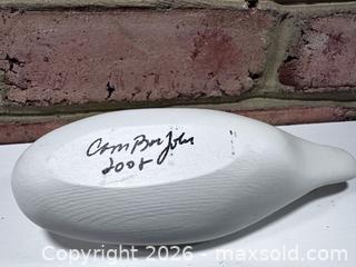 MaxSold Auction: Miniature Swan Decoy by Capt Bob Jobes of Havre de Grace MD (c 2008) - Bel Air (Maryland, USA) SELLER MANAGED Estate Sale Online Auction -  Lundy Lane