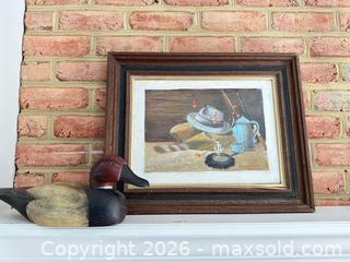 MaxSold Auction: Signed and Framed painting on canvas by J Greenwold and Duck Decoy - Bel Air (Maryland, USA) SELLER MANAGED Estate Sale Online Auction -  Lundy Lane