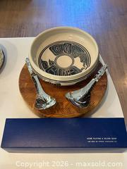 MaxSold Auction: Bates & Son Silver Plated Salad Servers with bowl and chopping board  - Vancouver (British Columbia, Canada) PARTNER MANAGED Estate Sale Online Auction - West 13th Avenue