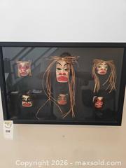 MaxSold Auction: Betty Joe Framed Wall Art — Six Northwest Coast Wooden Masks - Vancouver (British Columbia, Canada) PARTNER MANAGED Estate Sale Online Auction - West 13th Avenue