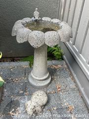 MaxSold Auction: Concrete Cast Stone Pedestal Birdbath with Bird and Rabbit - Vancouver (British Columbia, Canada) PARTNER MANAGED Estate Sale Online Auction - West 13th Avenue