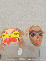 MaxSold Auction: Set of 2 Northwest Coast Style Wood Masks with Raffia - Vancouver (British Columbia, Canada) PARTNER MANAGED Estate Sale Online Auction - West 13th Avenue