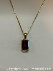 MaxSold Auction: A Magnificent Masterpiece! 14K Gold Necklace and Pendant with Garnet and Small Diamonds - North Dundas (Ontario, Canada) SELLER MANAGED Downsizing Online Auction - Moffat Street