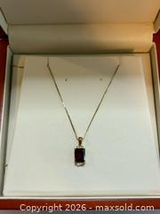 MaxSold Auction: A Magnificent Masterpiece! 14K Gold Necklace and Pendant with Garnet and Small Diamonds - North Dundas (Ontario, Canada) SELLER MANAGED Downsizing Online Auction - Moffat Street