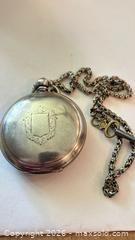 MaxSold Auction: old longines 800 silver cased pocketwatch. arabic writing on dial and says constanopol !   - North Dundas (Ontario, Canada) SELLER MANAGED Downsizing Online Auction - Moffat Street