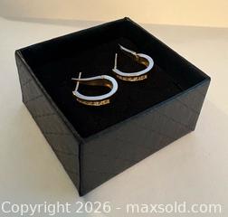 MaxSold Auction: Tested 10K Gold Earrings with Small Diamonds - North Dundas (Ontario, Canada) SELLER MANAGED Downsizing Online Auction - Moffat Street