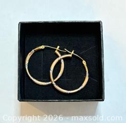 MaxSold Auction: Tested 14K Yellow and White Gold Loop Earrings - North Dundas (Ontario, Canada) SELLER MANAGED Downsizing Online Auction - Moffat Street