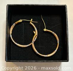 MaxSold Auction: Tested 14K Yellow and White Gold Loop Earrings - North Dundas (Ontario, Canada) SELLER MANAGED Downsizing Online Auction - Moffat Street