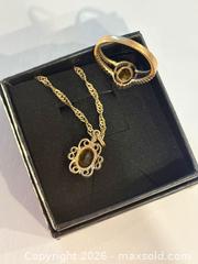 MaxSold Auction: Vintage Set 10K Gold Chain, Pendant, and Ring with Stunning Topaz Stones - North Dundas (Ontario, Canada) SELLER MANAGED Downsizing Online Auction - Moffat Street