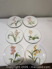 MaxSold Auction: 6 Hermès 'Jardin des Orchidees' Dinner Plates (10.25") - Toronto (Ontario, Canada) SELLER MANAGED Downsizing Online Auction - Heathdale Road