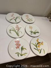 MaxSold Auction: 6 Hermès 'Jardin des Orchidees' Dinner Plates (10.25") - Toronto (Ontario, Canada) SELLER MANAGED Downsizing Online Auction - Heathdale Road