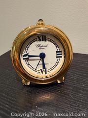 MaxSold Auction: Chopard 'Happy Day' Gold Tone Alarm/Desk Clock - Toronto (Ontario, Canada) SELLER MANAGED Downsizing Online Auction - Heathdale Road