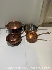 MaxSold Auction: Lot of 3 William Sonoma France Copper Pots - Toronto (Ontario, Canada) SELLER MANAGED Downsizing Online Auction - Heathdale Road