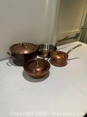 MaxSold Auction: Lot of 3 William Sonoma France Copper Pots - Toronto (Ontario, Canada) SELLER MANAGED Downsizing Online Auction - Heathdale Road
