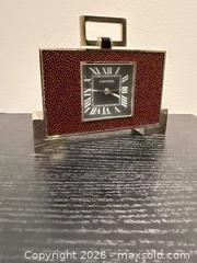 MaxSold Auction: *RARE Cartier Steel and Red Shagreen Leather Alarm Clock, REF. 2749 - Toronto (Ontario, Canada) SELLER MANAGED Downsizing Online Auction - Heathdale Road