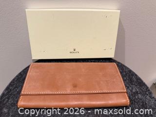 MaxSold Auction: Rolex Brown Leather Long Wallet with Original Box - Toronto (Ontario, Canada) SELLER MANAGED Downsizing Online Auction - Heathdale Road