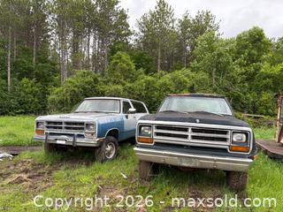 MaxSold Auction: Two Dodge Ram Chargers Trucks  1B7JW24T5BS161812 and 3B4GM17ZXLM004083 - Ottawa (Ontario, Canada) SELLER MANAGED Downsizing Online Auction -  Mackey