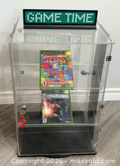 MaxSold Auction: Game Time Acrylic Rotating Store Counter Display Case c/w Keys - Burlington (Ontario, Canada) SELLER MANAGED Estate Sale Online Auction - Fairview Street (STORAGE)