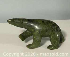 MaxSold Auction: Inuit Walking Polar Bear Carved Serpentine Stone Sculpture  - Burlington (Ontario, Canada) SELLER MANAGED Estate Sale Online Auction - Fairview Street (STORAGE)