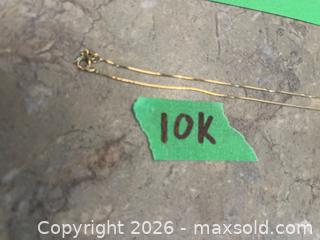 MaxSold Auction: 10K Gold Necklace and a Single 14K Gold Earring with Stone Accent - Prince Edward (Ontario, Canada) PARTNER MANAGED Downsizing Online Auction - Cannery Road