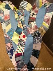 MaxSold Auction: Patchwork Fabric Panel, Dresden-Style Petals, Multi-Color Blue unfinished  - Hamilton (Ontario, Canada) SELLER MANAGED Downsizing Online Auction - Kensington Avenue North