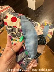 MaxSold Auction: Patchwork Fabric Panel, Dresden-Style Petals, Multi-Color Blue unfinished  - Hamilton (Ontario, Canada) SELLER MANAGED Downsizing Online Auction - Kensington Avenue North