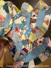 MaxSold Auction: Patchwork Fabric Panel, Dresden-Style Petals, Multi-Color Blue unfinished  - Hamilton (Ontario, Canada) SELLER MANAGED Downsizing Online Auction - Kensington Avenue North