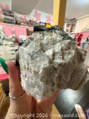 MaxSold Auction: Quartz and Black Tourmaline (Schorl) Mineral Specimen - Hamilton (Ontario, Canada) SELLER MANAGED Downsizing Online Auction - Kensington Avenue North