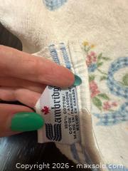 MaxSold Auction: White 100% Cotton Hand Towel with Floral, Bow & Striped Border - Hamilton (Ontario, Canada) SELLER MANAGED Downsizing Online Auction - Kensington Avenue North