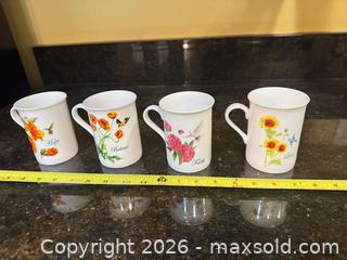 MaxSold Auction: Fisher Home Collection Bone China Floral Mugs — Set of 4 - Knightdale (North Carolina, USA) PARTNER MANAGED Downsizing Online Auction - Sycamore Street