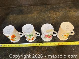 MaxSold Auction: Fisher Home Collection Bone China Floral Mugs — Set of 4 - Knightdale (North Carolina, USA) PARTNER MANAGED Downsizing Online Auction - Sycamore Street