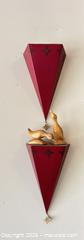MaxSold Auction: Pair of Red & Natural Wood Wall Shelves with Carved Duck Accents - Knightdale (North Carolina, USA) PARTNER MANAGED Downsizing Online Auction - Sycamore Street