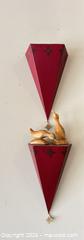 MaxSold Auction: Pair of Red & Natural Wood Wall Shelves with Carved Duck Accents - Knightdale (North Carolina, USA) PARTNER MANAGED Downsizing Online Auction - Sycamore Street