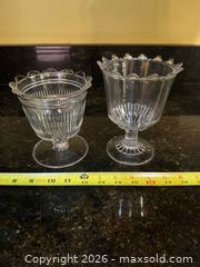 MaxSold Auction: Set of 3 Clear Pressed Glass Ribbed Goblets/Dessert Cups - Knightdale (North Carolina, USA) PARTNER MANAGED Downsizing Online Auction - Sycamore Street