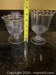 MaxSold Auction: Set of 3 Clear Pressed Glass Ribbed Goblets/Dessert Cups - Knightdale (North Carolina, USA) PARTNER MANAGED Downsizing Online Auction - Sycamore Street