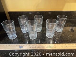 MaxSold Auction: Set of 6 Clear Faceted/Ribbed Glass Tumblers 10–12 oz - Knightdale (North Carolina, USA) PARTNER MANAGED Downsizing Online Auction - Sycamore Street