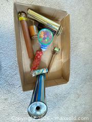 MaxSold Auction: Vintage Kaleidoscope Optical Toy Lot (7–10) Brass, Wood, Fabric - Knightdale (North Carolina, USA) PARTNER MANAGED Downsizing Online Auction - Sycamore Street