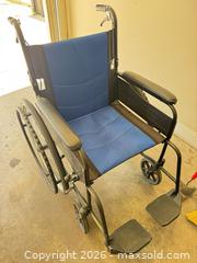 MaxSold Auction: Vive Manual Wheelchair, Blue/Black, 24in Rear Wheels - Knightdale (North Carolina, USA) PARTNER MANAGED Downsizing Online Auction - Sycamore Street