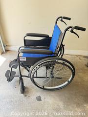 MaxSold Auction: Vive Manual Wheelchair, Blue/Black, 24in Rear Wheels - Knightdale (North Carolina, USA) PARTNER MANAGED Downsizing Online Auction - Sycamore Street