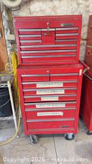 MaxSold Auction: Mastercraft Red Steel Tool Chest on Casters - Mapleton (Ontario, Canada) PARTNER MANAGED Downsizing Online Auction - Wellington County Road 109