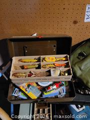 MaxSold Auction: Mixed Fishing Tackle Lot with Tackle Boxes B& Canvas Bag B - Central Frontenac (Ontario, Canada) Downsizing Online Auction - Clement Road
