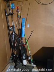 MaxSold Auction:  Spinning Rods, Reels, Landing Nets & Plastic Tackle Case B - Central Frontenac (Ontario, Canada) Downsizing Online Auction - Clement Road