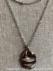 MaxSold Auction: Connected Double Chain Necklace With Polished Tear Drop Pendant - Toronto (Ontario, Canada) SELLER MANAGED Downsizing Online Auction - O'connor Drive (CONDO)