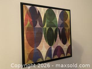 MaxSold Auction: MCM Framed Abstract Geometric Canvas Art, 29 x 29 in - Toronto (Ontario, Canada) SELLER MANAGED Downsizing Online Auction - O'connor Drive (CONDO)