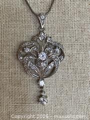 MaxSold Auction: Sterling Silver Edwardian/Art Nouveau/Victorian Pendant Necklace - 20" L - Toronto (Ontario, Canada) SELLER MANAGED Downsizing Online Auction - O'connor Drive (CONDO)